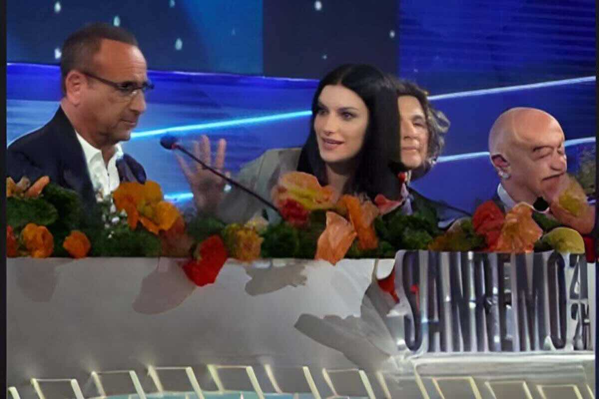 Laura Pausini alla conferenza stampa di Sanremo