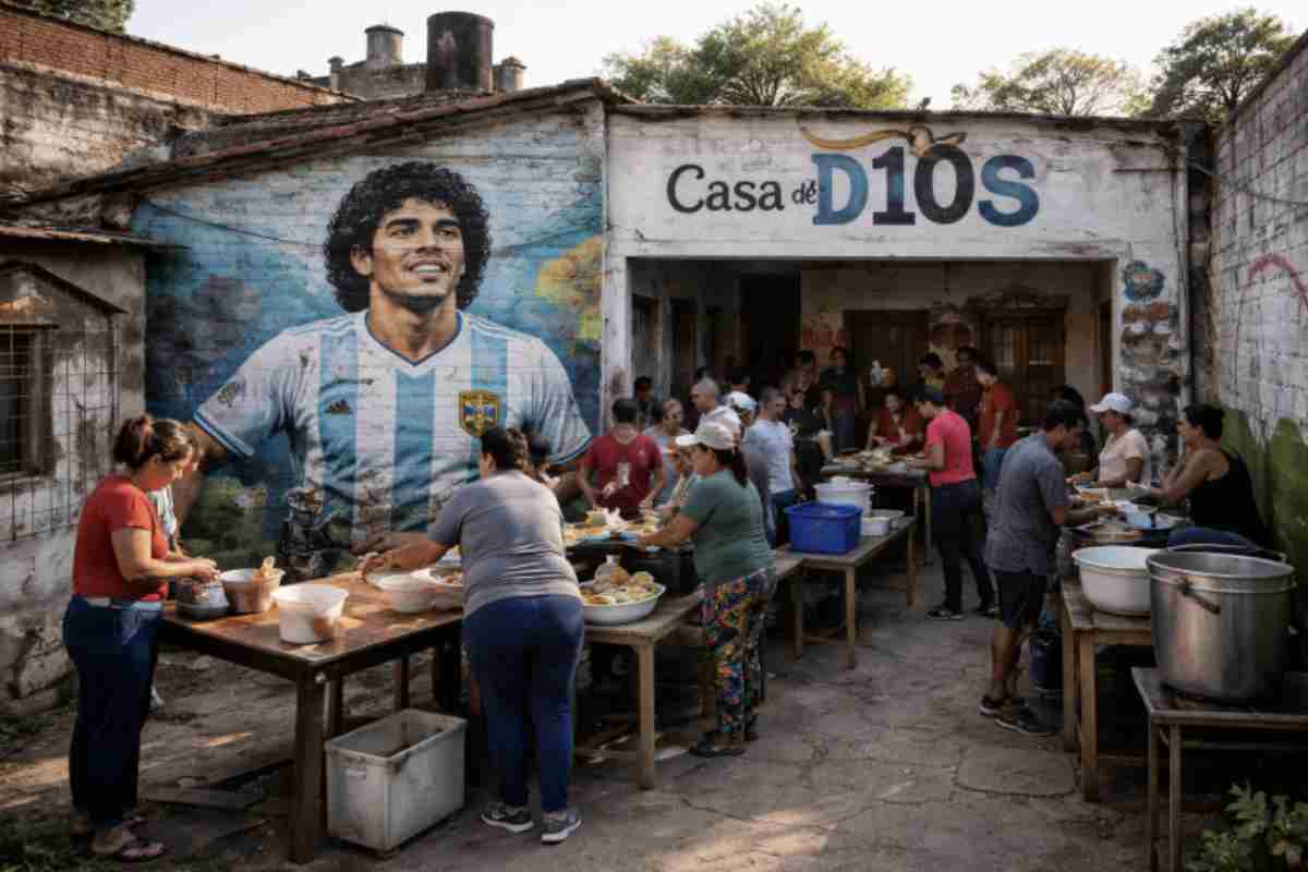 Sulla facciata dell'edificio, dichiarato sito storico nel 2021, è ancora visibile un murale che ritrae Maradona, con la scritta "Casa di Dio"